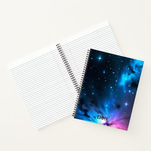 Celestial Wirbel von Stars Individuelle Name Notizblock (Innenseite)