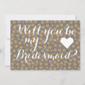 Celestial wirst du meine Bridesmaid White Script Einladung (Vorderseite)