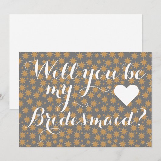 Celestial wirst du meine Bridesmaid White Script Einladung (Vorne/Hinten)