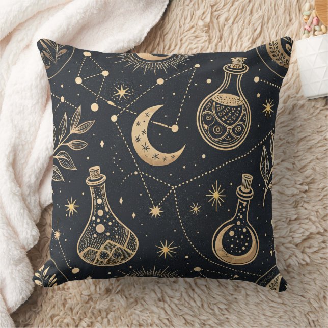 Celestial Witchcraft - Gold Moon, Potion Bottles Kissen (Decke)