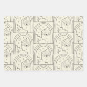 Celestial Witchy Eye Landscape Arch Line in Schwar Geschenkpapier Set (Vorderseite 3)