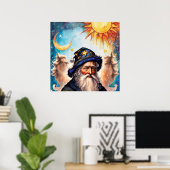 Celestial Wizard Sun and Moon Poster (Heimbüro)