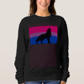 Celestial Wolf Bisexual Pride Flag Tribal Galaxy A Sweatshirt (Vorderseite)