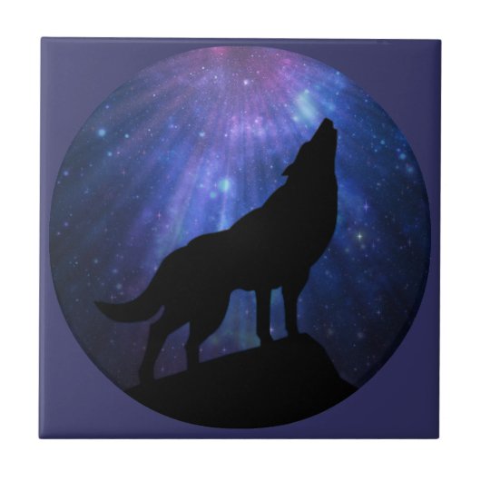 Celestial Wolf Fliese (Vorderseite)