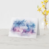 Celestial Wolf im Schneewald Karte (Gelbe Blume)
