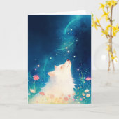 Celestial Wolf Karte (Gelbe Blume)