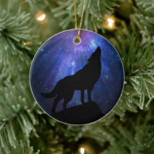 Celestial Wolf Keramikornament