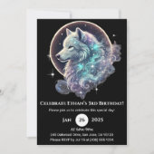 Celestial Wolf Moon Birthday Einladung (Vorderseite)