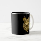 Celestial Wolf Moon Halo Art Zweifarbige Tasse (VorderseiteRechts)
