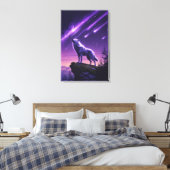 Celestial Wolf - Mystic Howl Canvas Print Leinwanddruck (Insitu (Schlafzimmer))