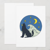 Celestial Wolf Mystical Art Einladung (Vorne/Hinten)