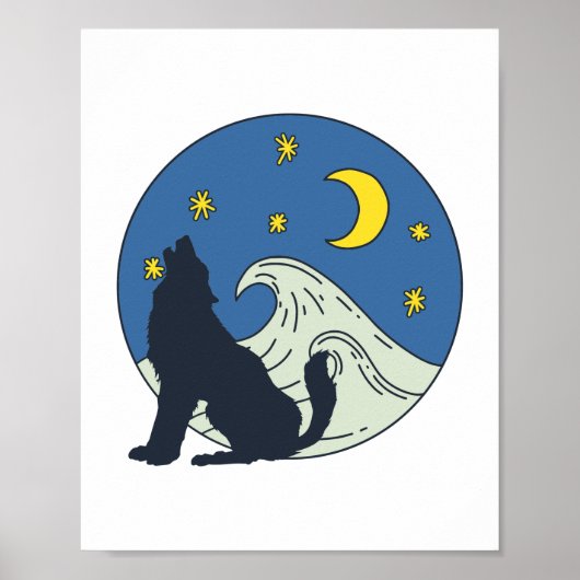 Celestial Wolf Mystical Art Poster (Vorne)