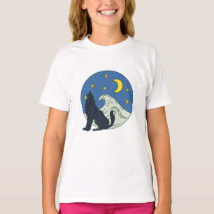 Celestial Wolf Mystical Art T-Shirt