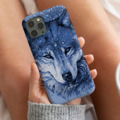 Celestial Wolf Niedlich Blue Girly Personalisiert Case-Mate iPhone Hülle