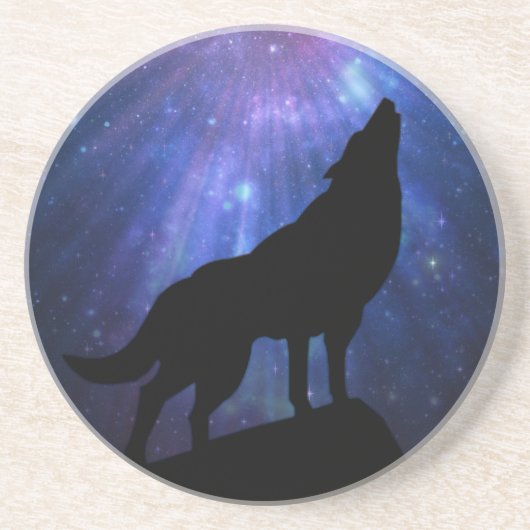 Celestial Wolf Sandstein Untersetzer (Vorne)