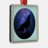 Celestial Wolf Silbernes Ornament (Rechts)