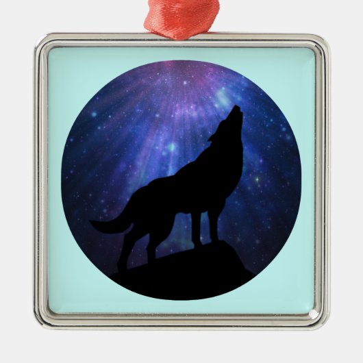 Celestial Wolf Silbernes Ornament (Vorne)