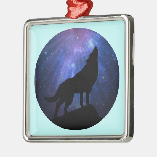 Celestial Wolf Silbernes Ornament (Links)