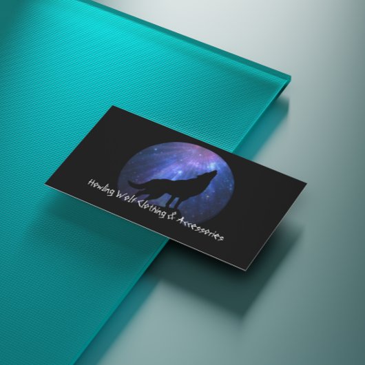 Celestial Wolf Silhouette Visitenkarte