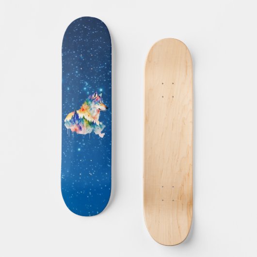 Celestial Wolf Skateboard (Vorderseite)