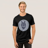 Celestial Wolf with Sacred Geometry Tri-Blend Shirt (Vorderseite voll)