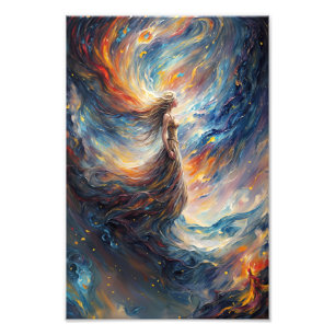 Celestial Woman Fiery Cosmos Art Fotodruck