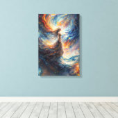 Celestial Woman Fiery Cosmos Art Leinwanddruck (Insitu (Holzboden))