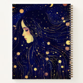 Celestial Woman Sky Goddess Moon Stars Sketch Notizblock (Rückseite)