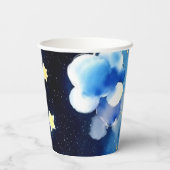 Celestial Wonders: Mond and Stars Boy Baby Shower Pappbecher (Rückseite)