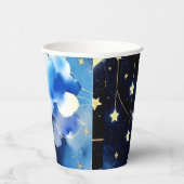 Celestial Wonders: Mond and Stars Boy Baby Shower Pappbecher (Rechts)