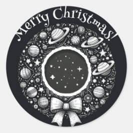 Celestial Wreath mit Sternenaufkleber Runder Aufkleber
