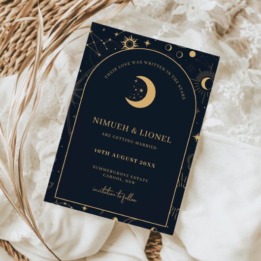 Celestial Writin the stars Save the Date Einladung