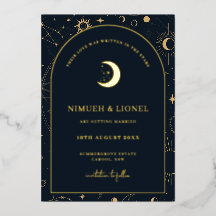 Celestial Writin the stars Save the Date Foil