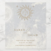 Celestial Writing in the Stars Wedding Weinetikett (Einzelnes Label)