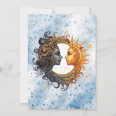 Celestial Yellow Blue Sun Moon Engagement Party Einladung (Rückseite)