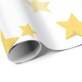 Celestial Yellow Niedlich Stars Babydusche Geschenkpapier (Rolleneckpunkt)