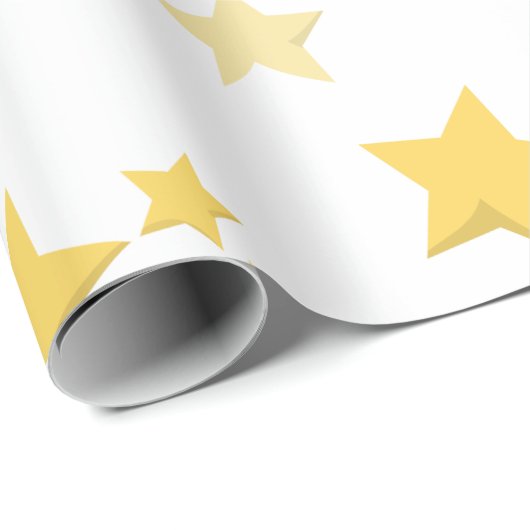 Celestial Yellow Niedlich Stars Babydusche Geschenkpapier (Rolleneckpunkt)