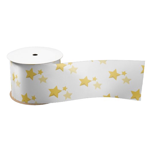 Celestial Yellow Niedlich Stars Babydusche Satinband (Spule)