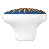 Celestial Yellow Sunshine Face on Blue Elegant Keramikknauf (Seitenansicht)