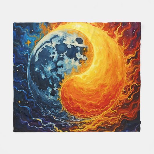Celestial Yin Yang Art Fleecedecke (Vorderseite (Horizontal))