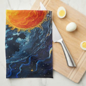 Celestial Yin Yang Art Geschirrtuch (Viertel Falte)