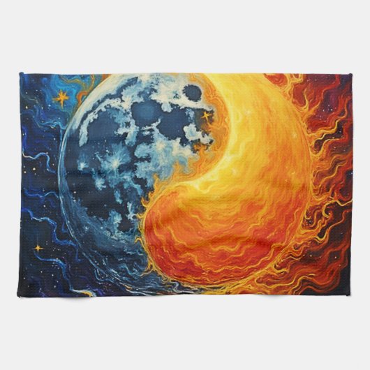 Celestial Yin Yang Art Geschirrtuch (Horizontal)