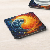 Celestial Yin Yang Art Getränkeuntersetzer (Linke Seite)