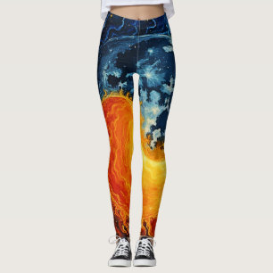 Celestial Yin Yang Art Leggings