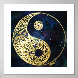 Celestial Yin Yang Gold Foil Foliendrucke
