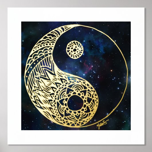 Celestial Yin Yang Gold Foil Foliendrucke (Vorderseite)