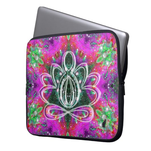 Celestial Zen Lotus Laptopschutzhülle (Vorderseite Links)