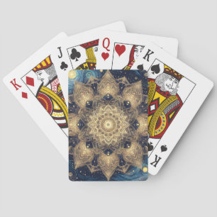 Celestial Zen Mandala Van Gogh Starry Night Nebula Spielkarten