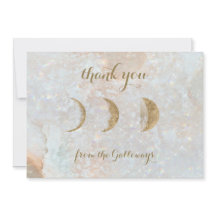 Celestial Zodiac Moon Blue Gold Typografy Wedding