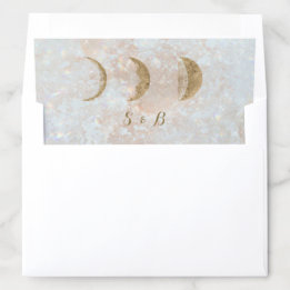 Celestial Zodiac Moon Blue Gold Wedding